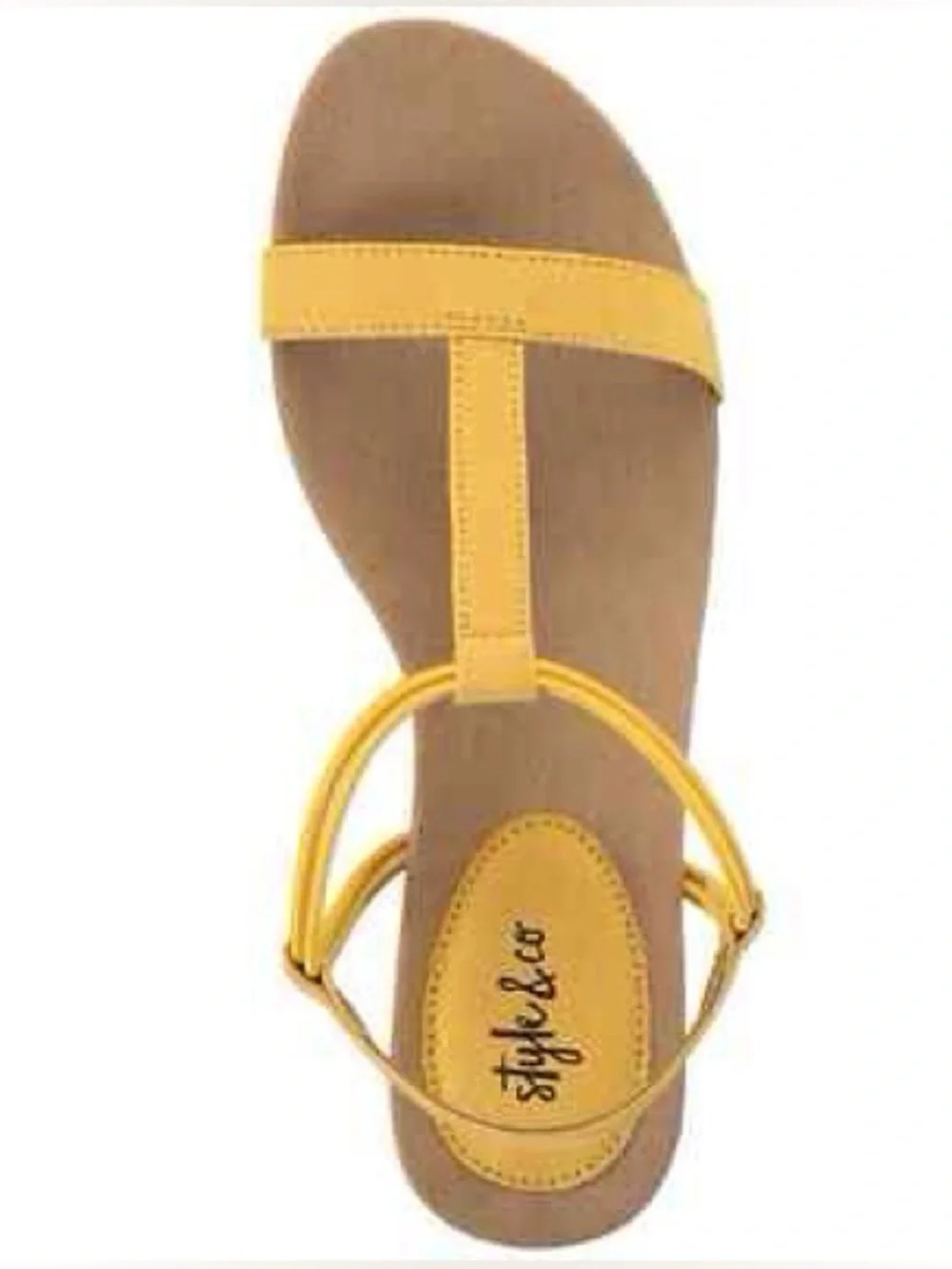 Style & Co Mulan Yellow Strap Cork Wedge Sandal